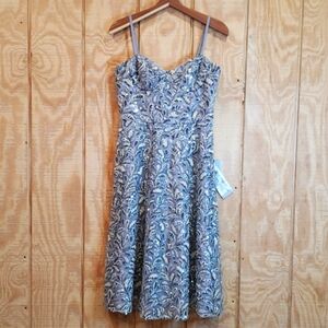 Dress The Population NWT Dove Grey Carlita Sequin Dress Size M